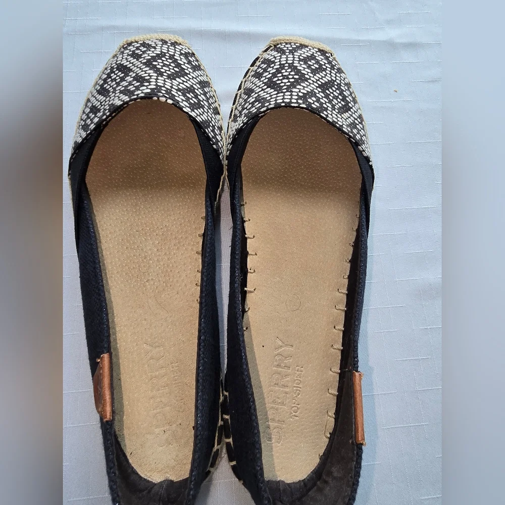 Black and White Espadrilles‎ with Tribal Aztec Pattern Resort Cottagecore Outing
